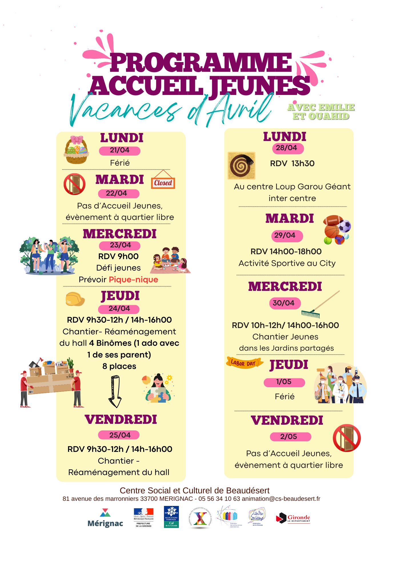 Avril 2025 - Vacances jeunes